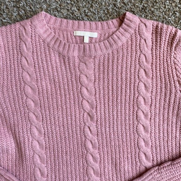 Style Me Petites Sweater Womens Medium Pink Pullover Long Sleeve Grommet Ladies - Picture 2 of 12